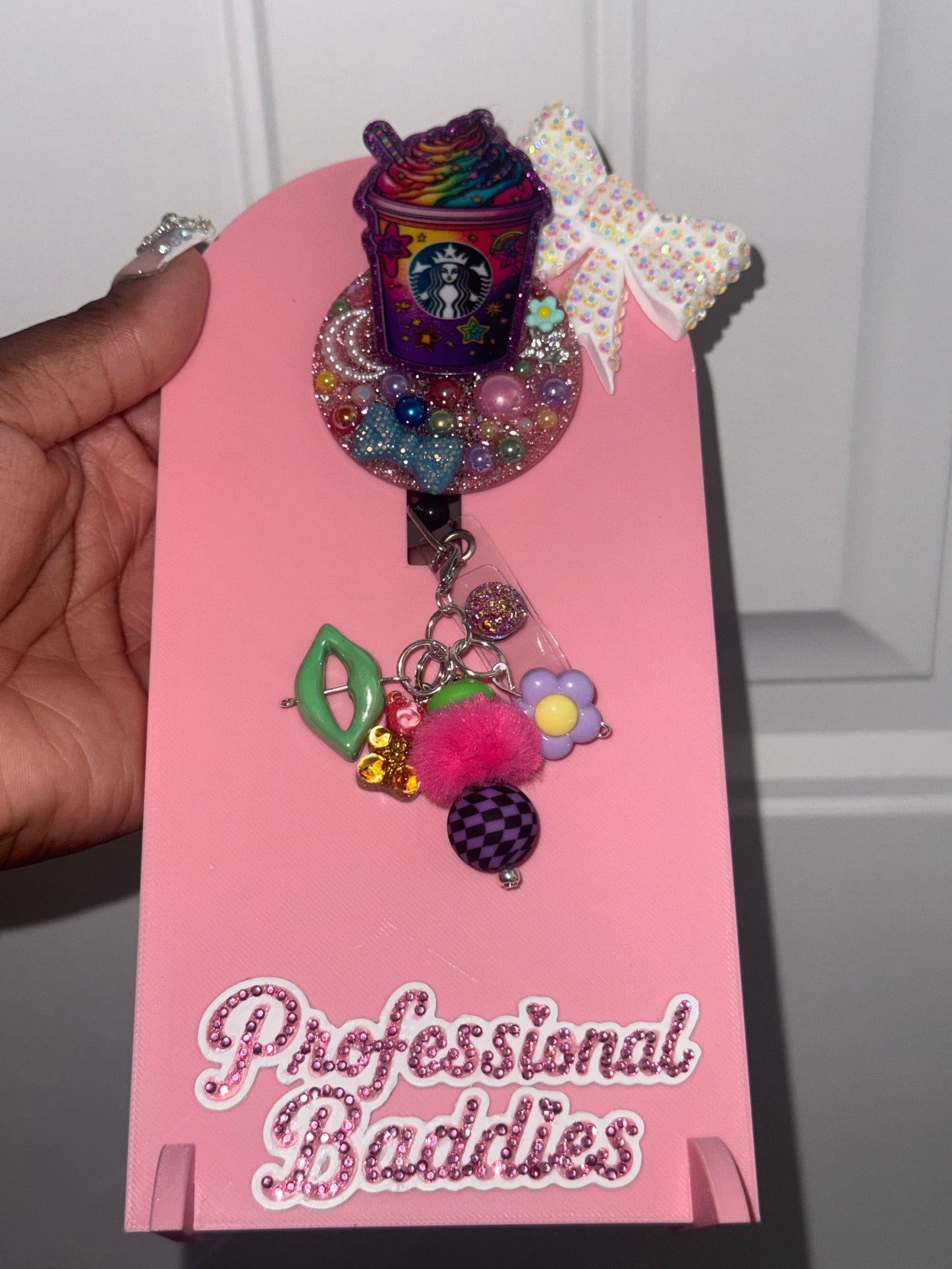 Rainbow drink boujee junk badge reel