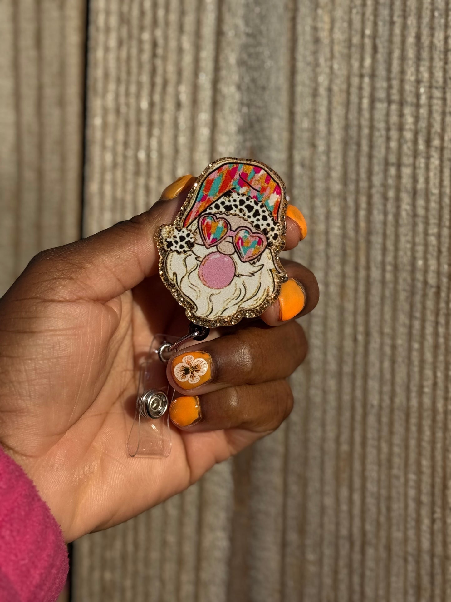 Santa blowing bubble