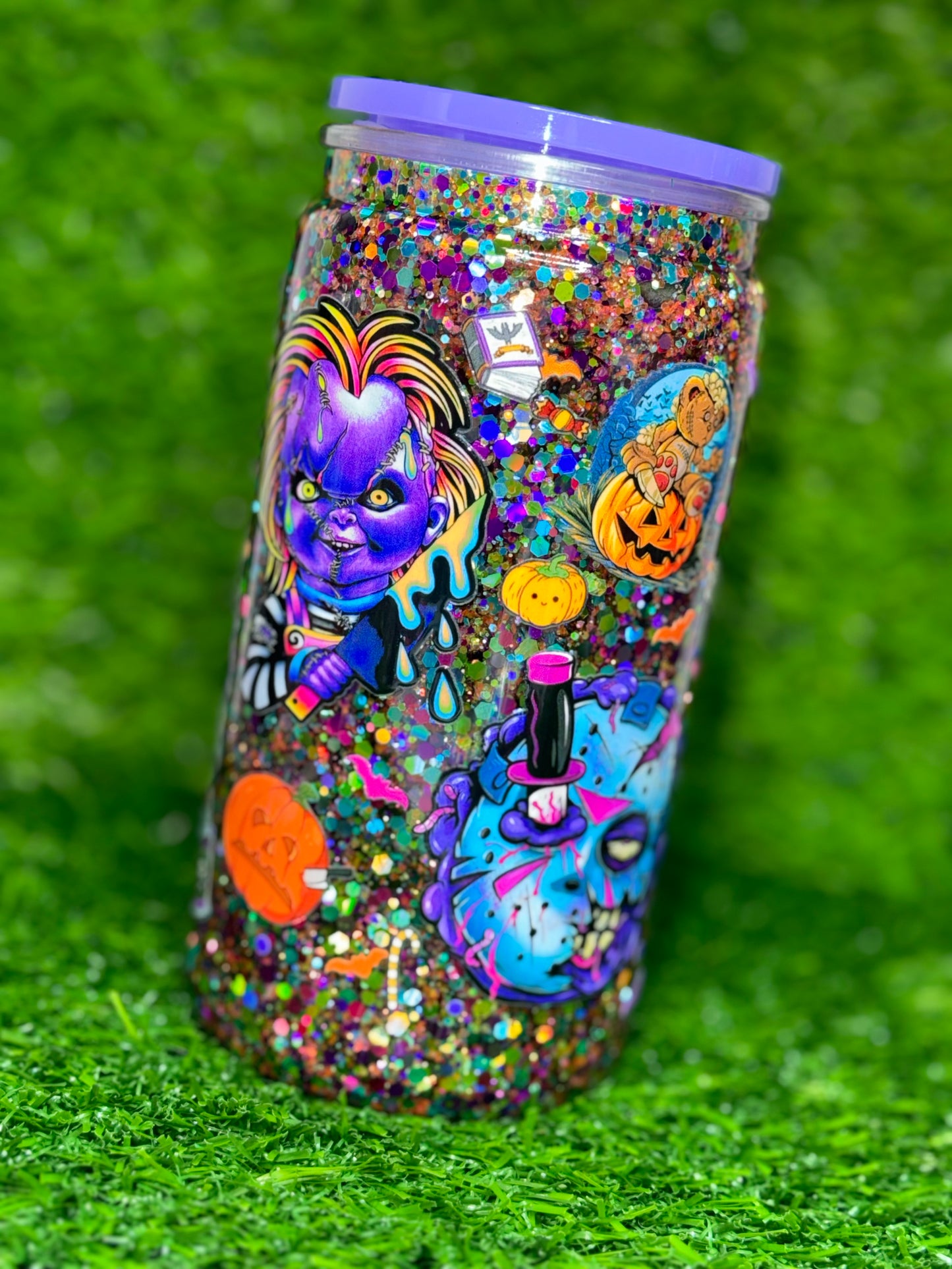 Neon Horror Snowglobe (plastic)-suspended