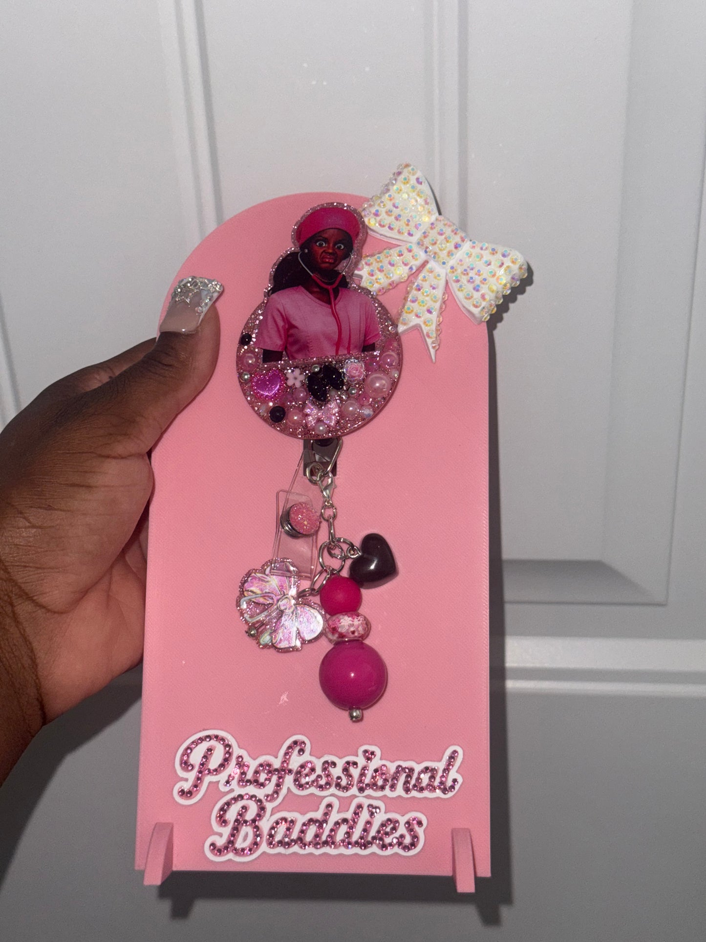 Disgusted nurse boujee junk badge reel