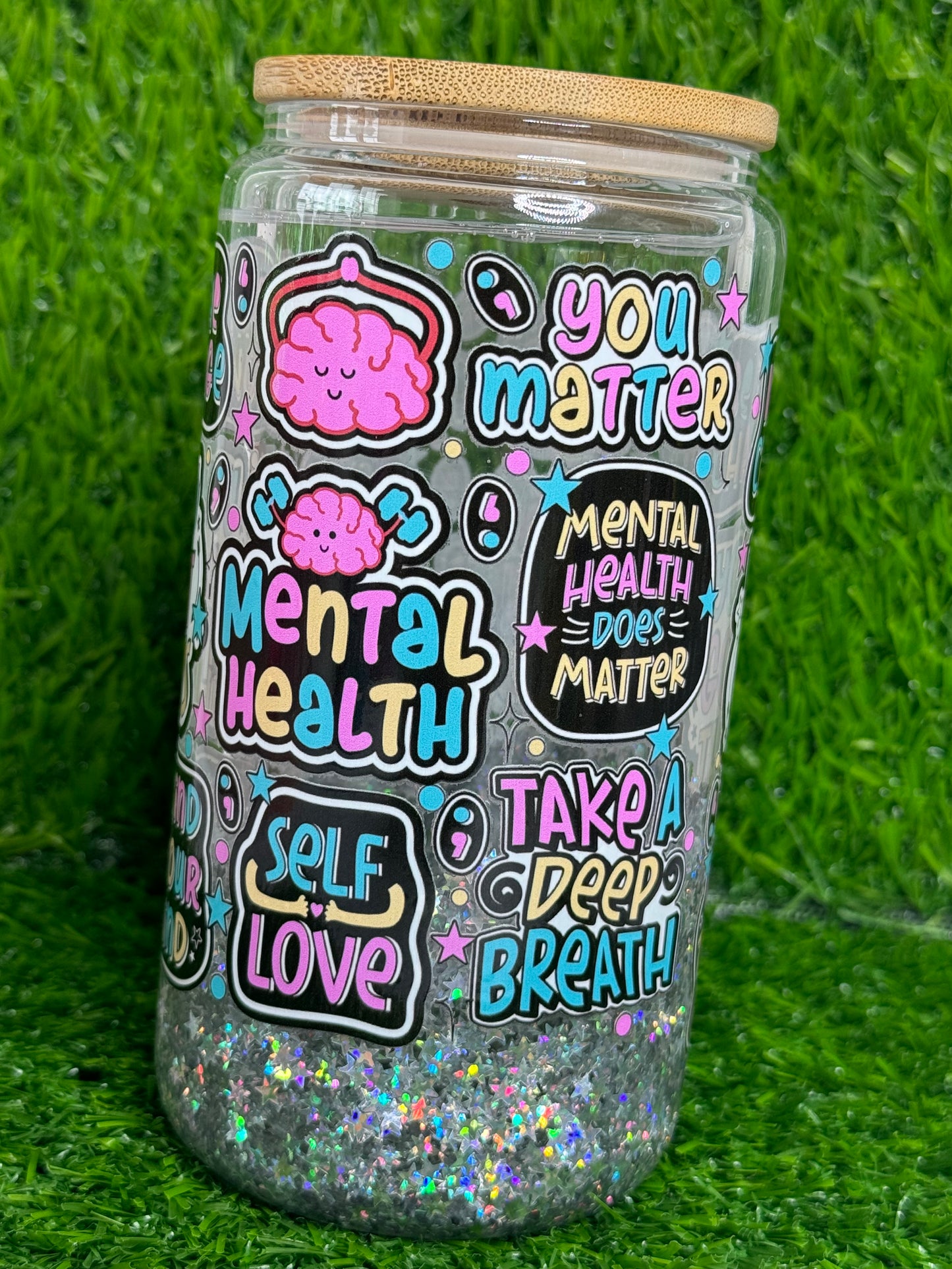 Mental Healrh Snowglobe cup- fast flow