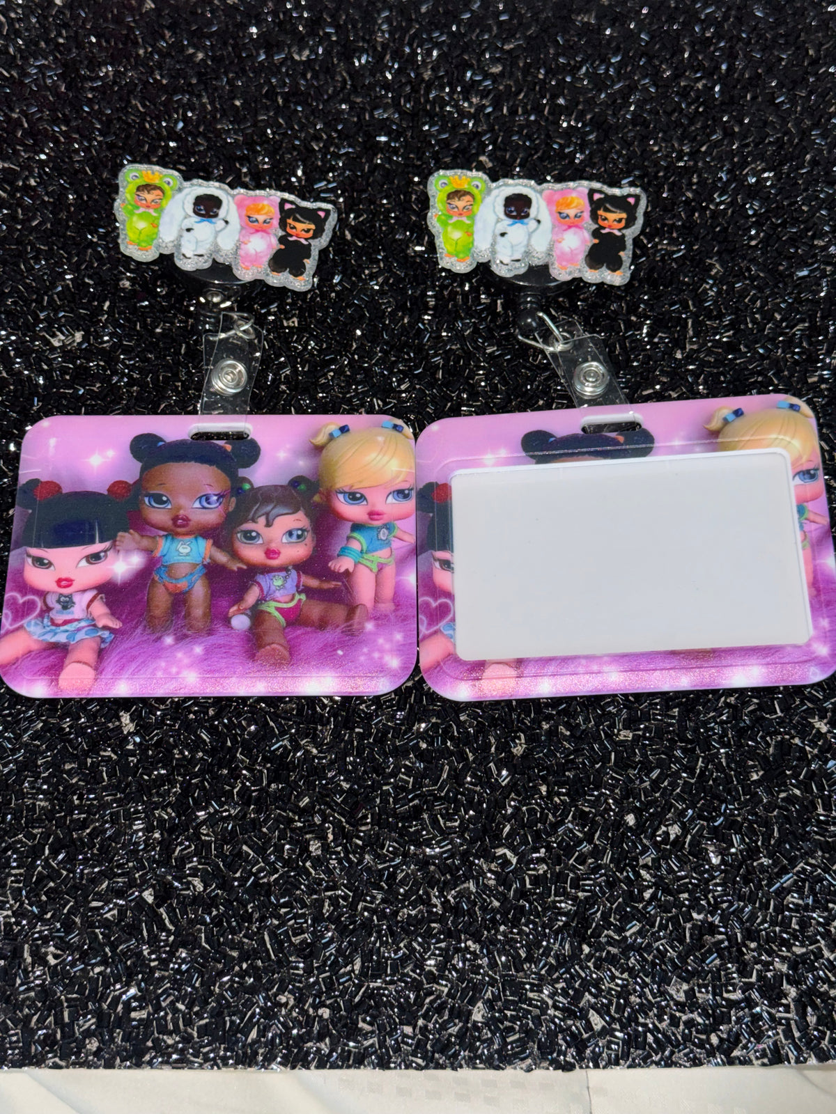 Baby bratzies Horizontal ID Holder w/ badge reel