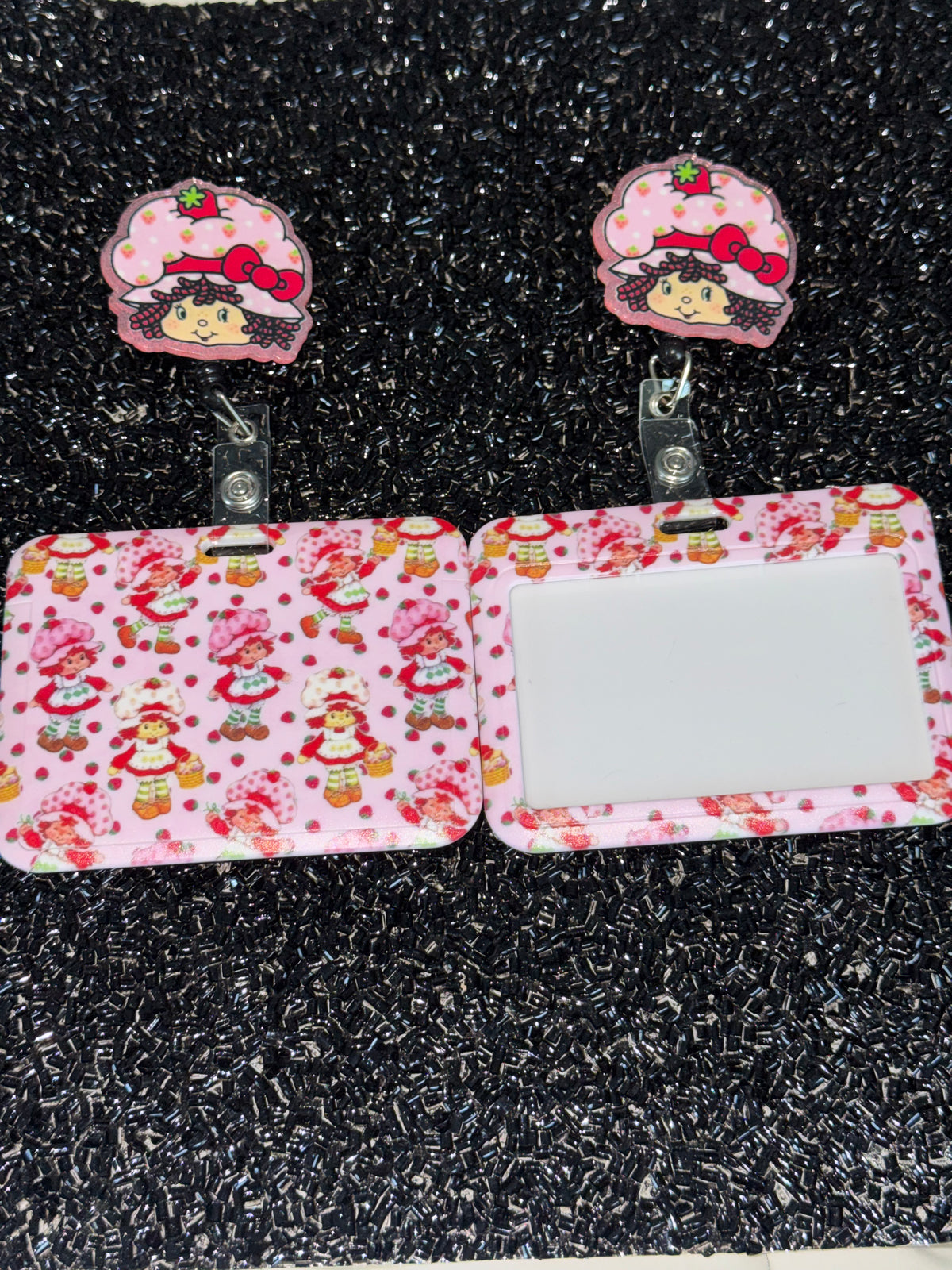 Strawberry Horizontal ID Holder w/ badge reel