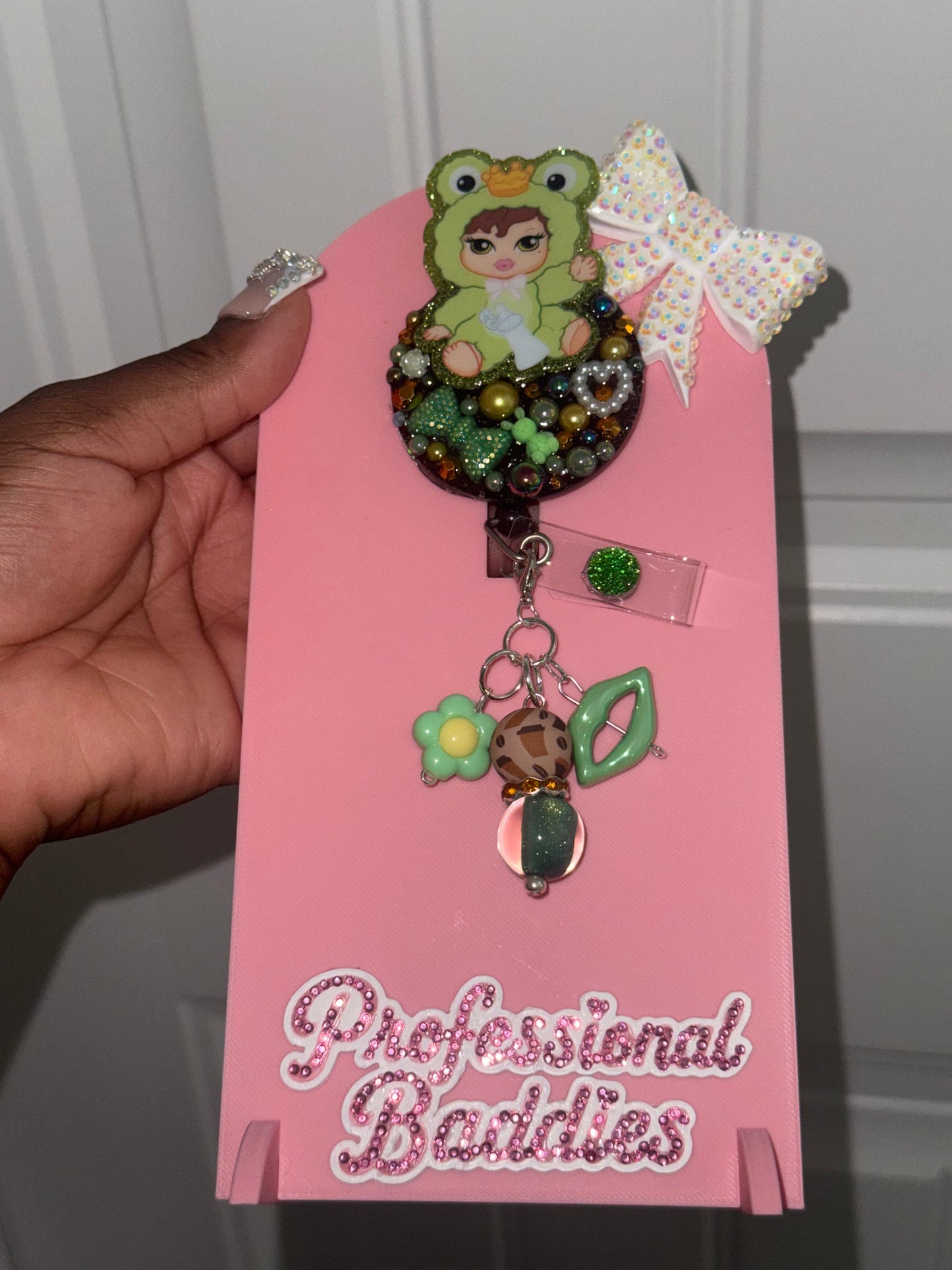 Green baby brat boujee junk badge reel