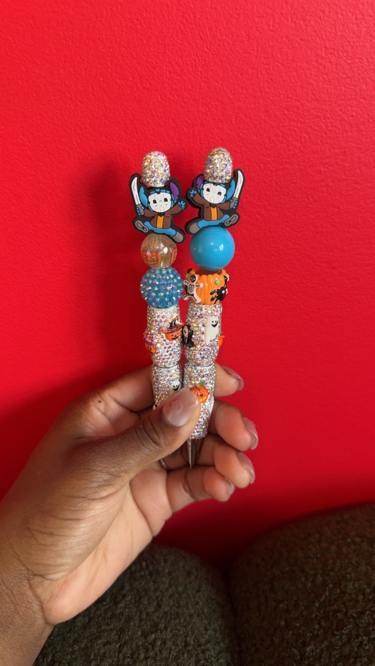Michael blue alien bling pen