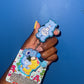 Blue grumpy bear badge buddy set