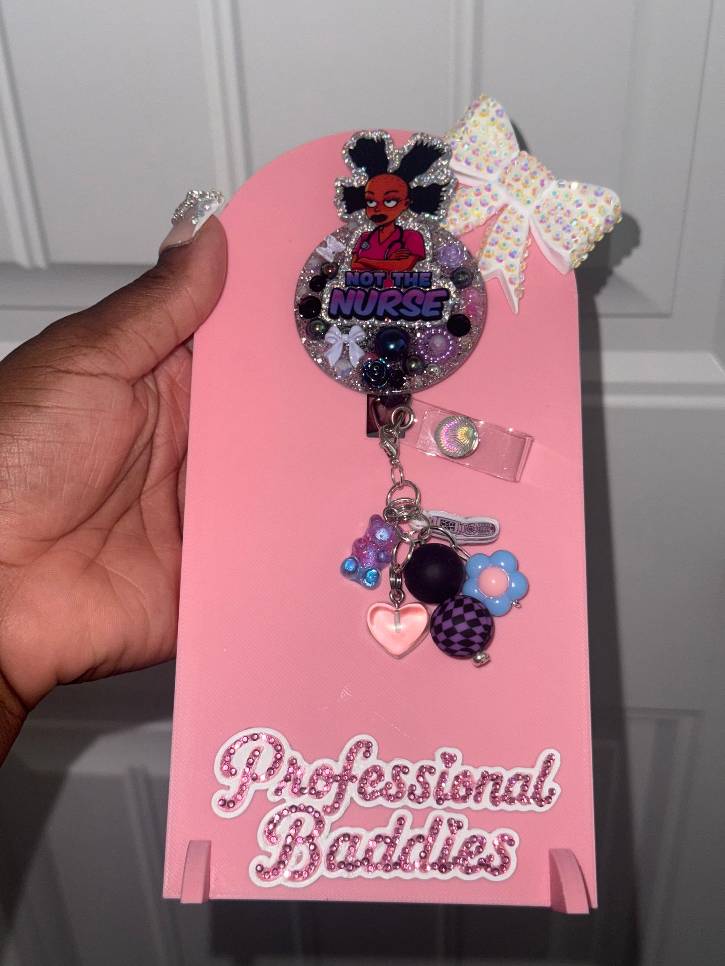 Not the nurse boujee junk badge reel