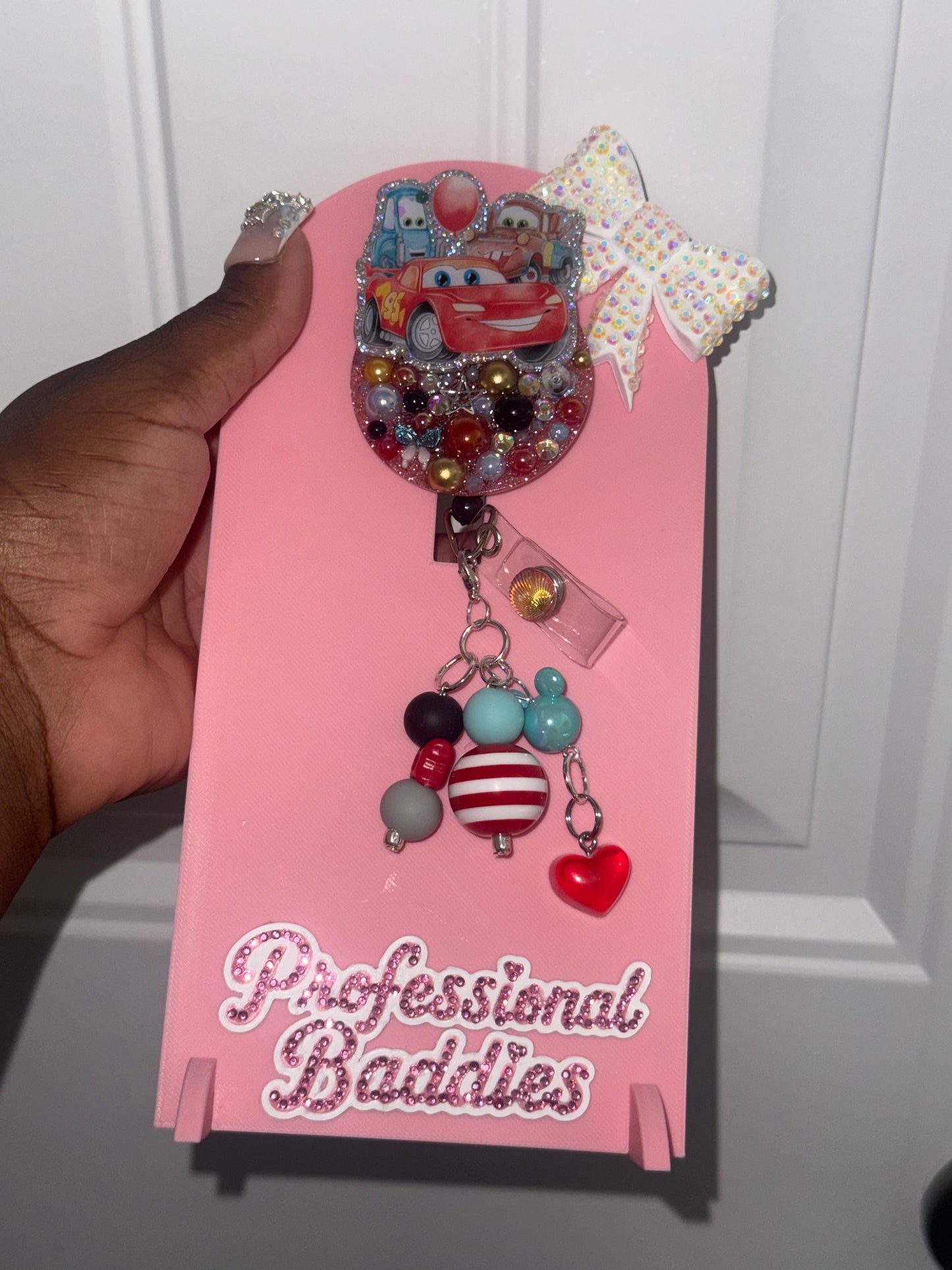 Racing car boujee junk badge reel