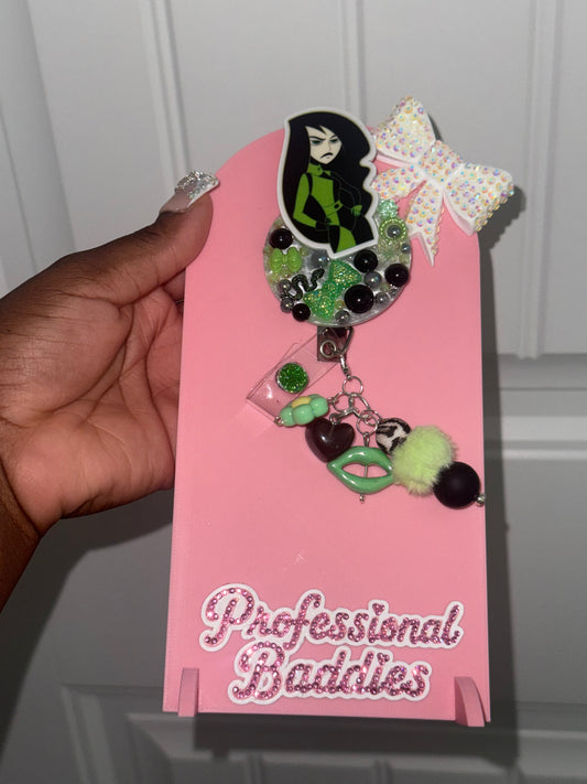 Green girl boujee junk badge reel