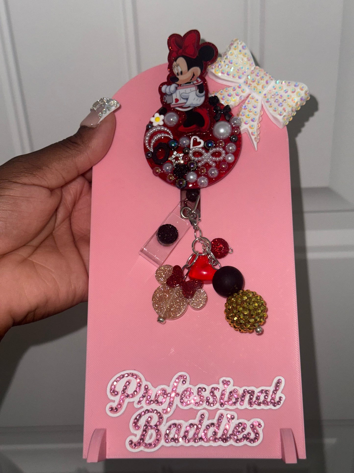 Girl mouse boujee junk badge reel