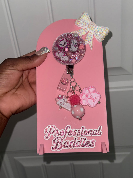 White cat xl boujee junk badge reel