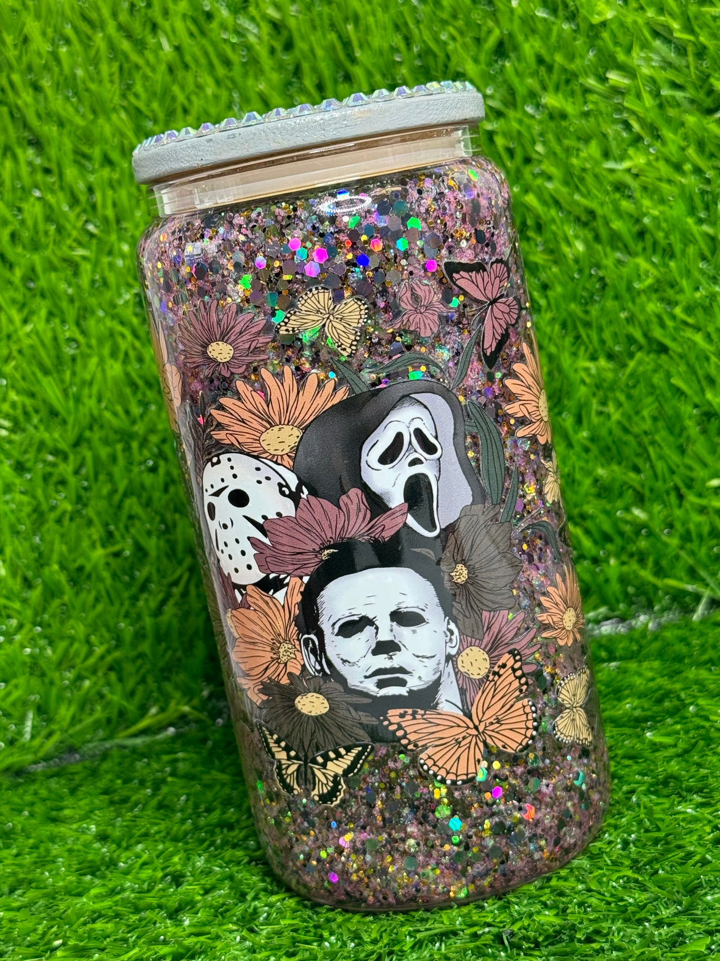 Floral Horror Snowglobe-suspended