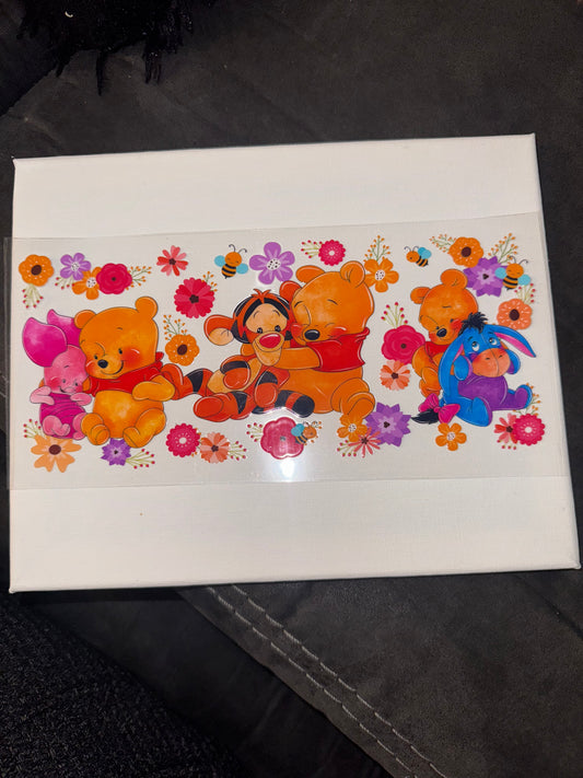 Pooh, piglet and tiger floral and bees
