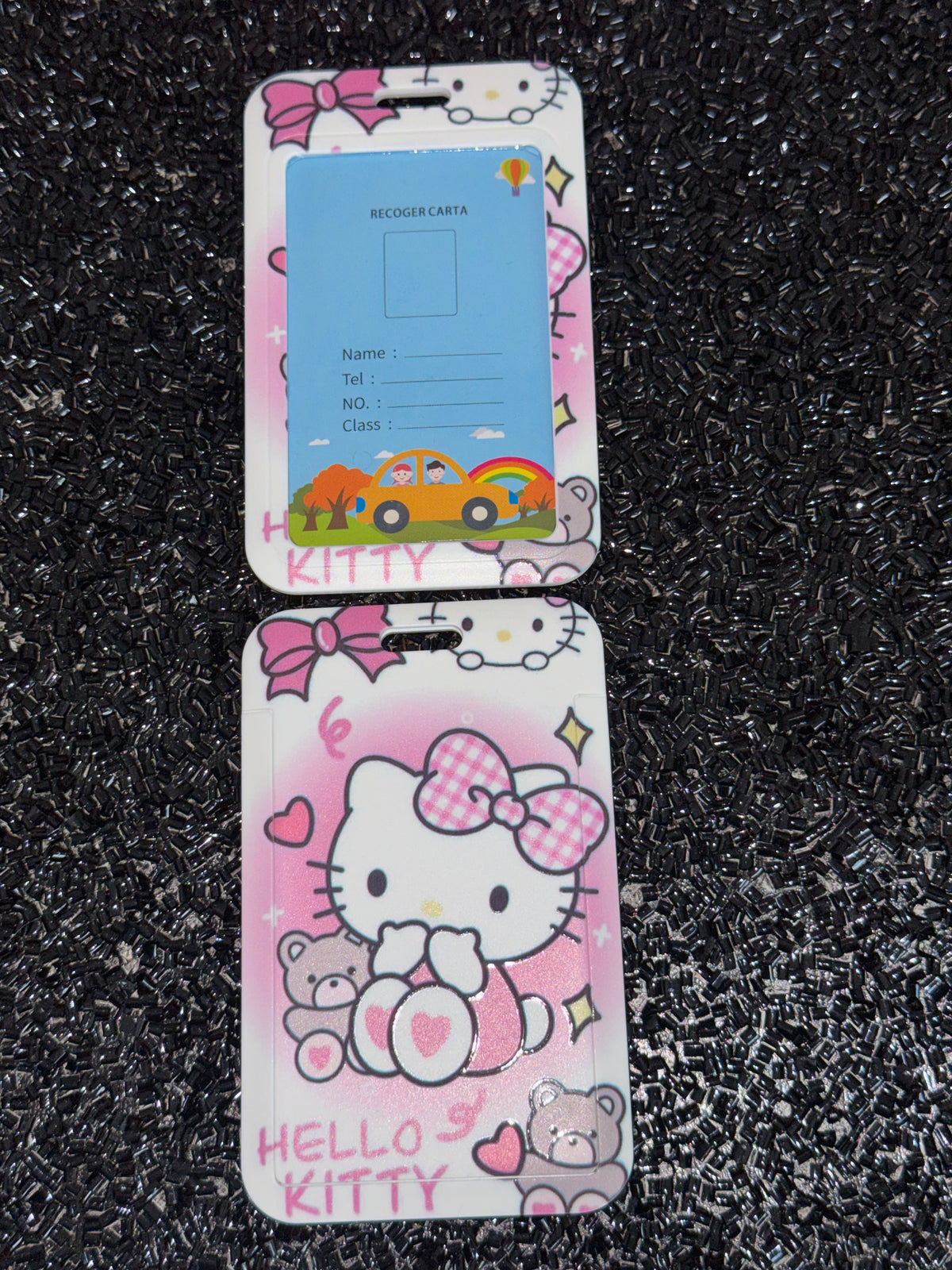 Kitty and bear Vertical ID Holder