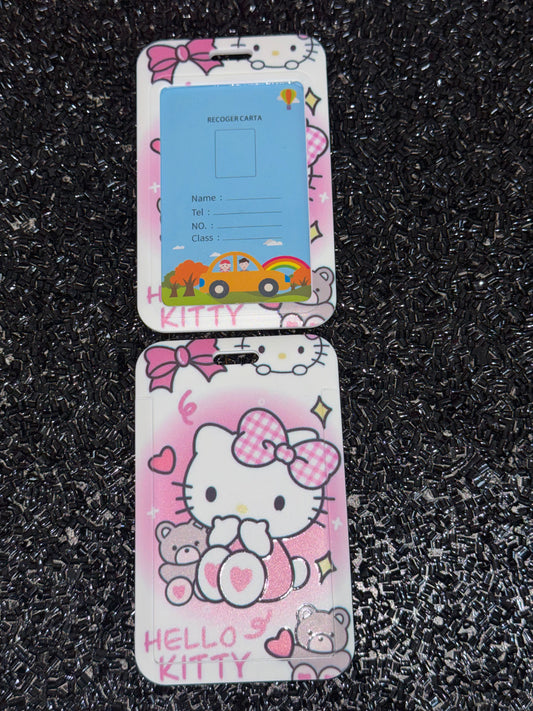 Kitty and bear Vertical ID Holder