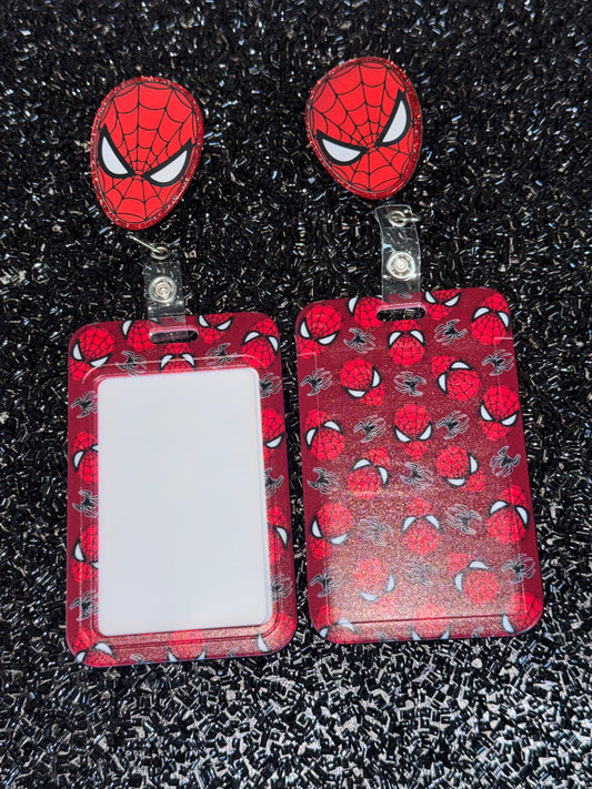 Spider man Vertical ID Holder w/ badge reel