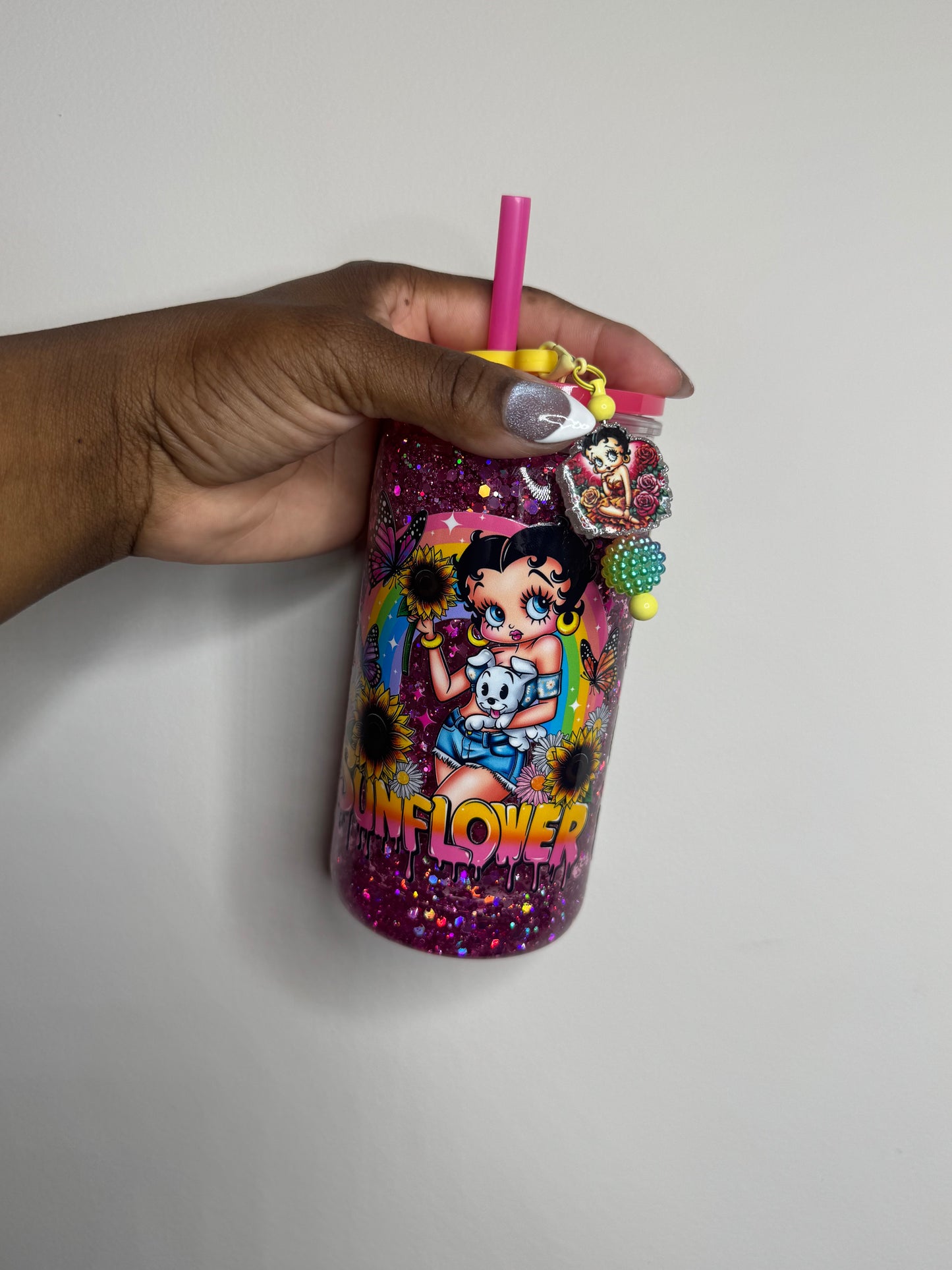Sunflower Betty (slow flow glitter cup)