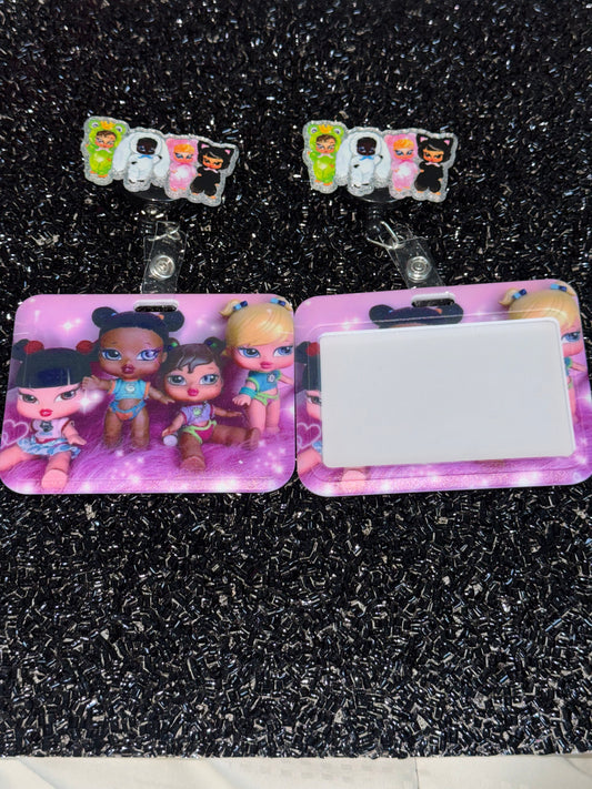 Baby bratzies Horizontal ID Holder w/ badge reel