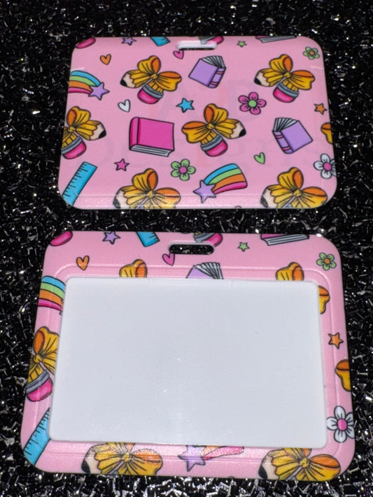 Pencils & rainbows Horizontal ID holder