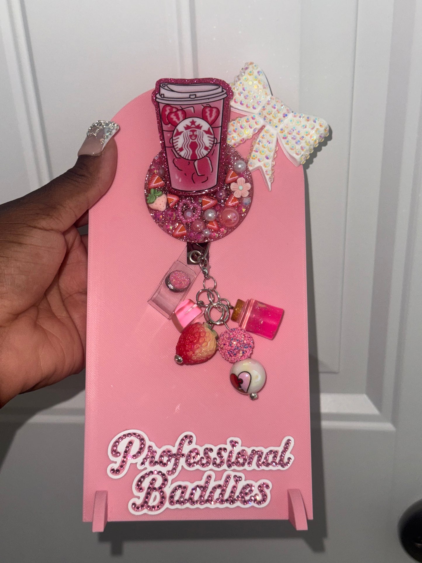 Pink drink boujee junk badge reel