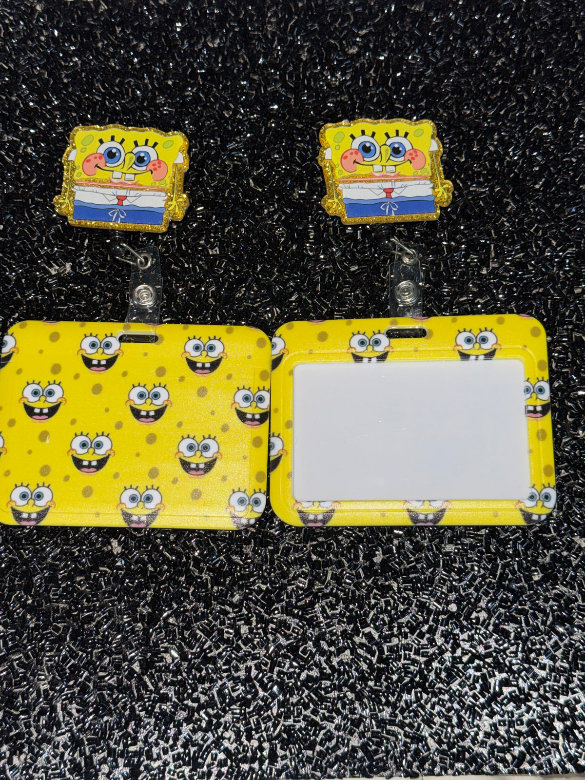 SpongeBob Horizontal ID Holder w/ badge reel
