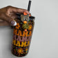 Mama orange & gold floral (slow flow glitter cup)