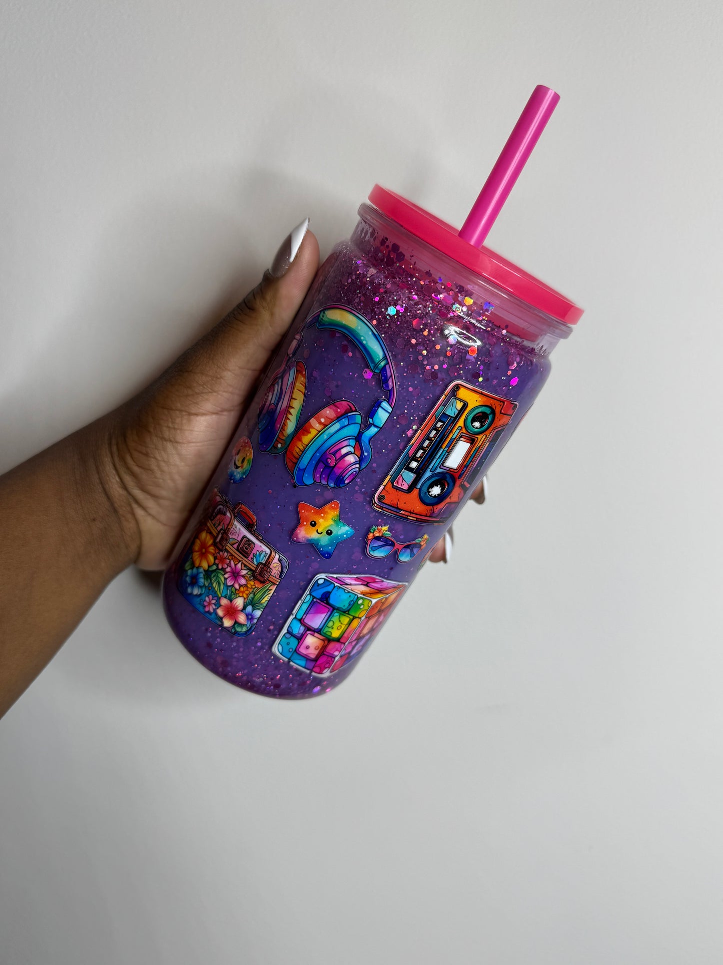 Nostalgic Retro (slow flow/suspended glitter cup)